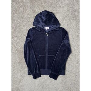 Vintage Y2K Juicy Couture Loves Beijing Rhinestone‎ Velour Hoodie Track, Size M